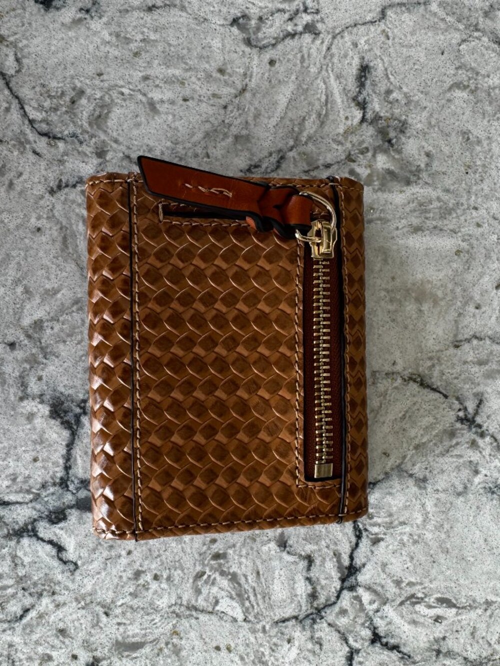 Dooney and Bourke Blue and Faux Wicker Purse and Wallet - Picture 7 of 10